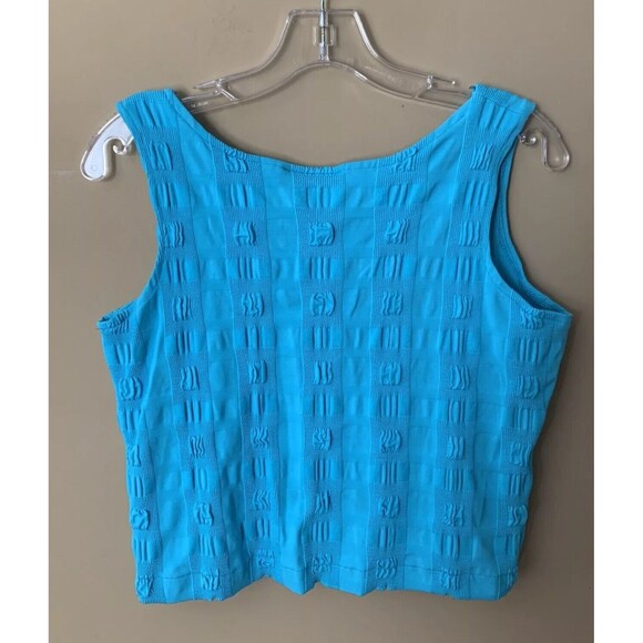 Andria Lieu Collection Jacket / Top Set Size Large 2-Piece Turquoise Textured B4 - Picture 4 of 6